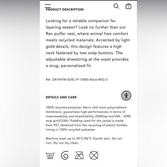 Save the Duck WOMEN'S VEST REN IN EDEL IN BLACK Small NWT - Picture 8 of 10